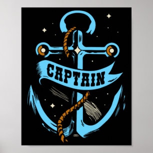 Kapitän Skipper Schiff Liebhaber Bootsbesitzer  Poster