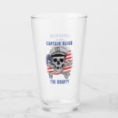 Kapitän, Skull & Bones, US-Flagge, Segler Glas (Rückseite)