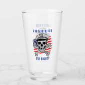 Kapitän, Skull & Bones, US-Flagge, Segler Glas (Vorderseite)
