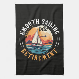 Kapitän Smooth Sailing in den Ruhestand Geschirrtuch