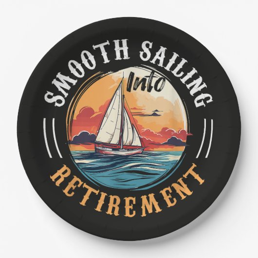 Kapitän Smooth Sailing in den Ruhestand Pappteller (Vorderseite)