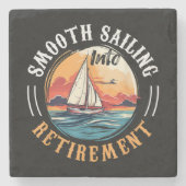 Kapitän Smooth Sailing in den Ruhestand Steinuntersetzer (Vorderseite)