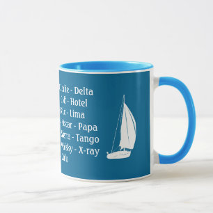 Kapitän Tasse Phonetisches Alphabet Schiff Segeln