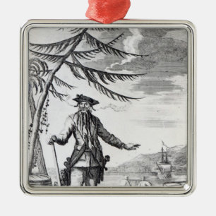 Kapitän Teach, allgemein angerufen Blackbeard Ornament Aus Metall