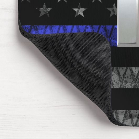 Kapitän Thin Blue Line Distressive Flag Mousepad (Ecke)