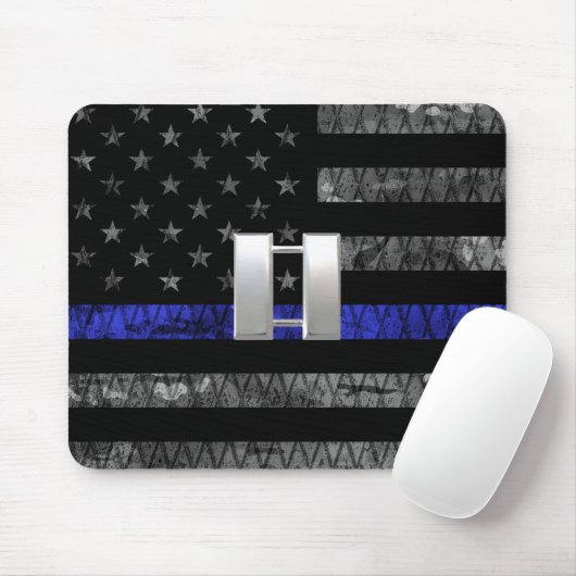 Kapitän Thin Blue Line Distressive Flag Mousepad (Mit Mouse)