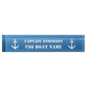Kapitän und Schiff des klassischen nautischen Anke Namensplakette (Vorderseite)