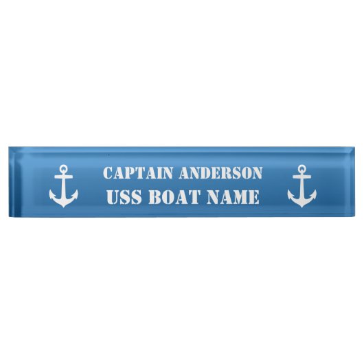Kapitän und Schiff des klassischen nautischen Anke Namensplakette (Vorderseite)