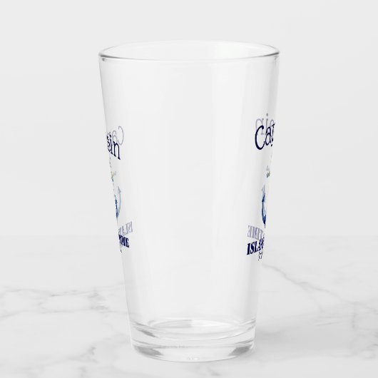 ⚓ Kapitän und Schiffsname Authentischer nautischer Glas (Links)