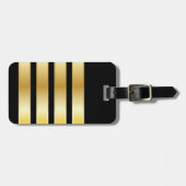 Kapitän von Airline: Epaulet Gold Bands Gepäckanhänger (Vorderseite horizontal)