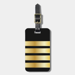 Kapitän von Airline: Epaulet Gold Bands Gepäckanhänger
