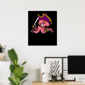 Kapitän von Funny Octopus Pirate Ocean Sailor Poster (Heimbüro)