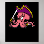 Kapitän von Funny Octopus Pirate Ocean Sailor Poster (Vorne)