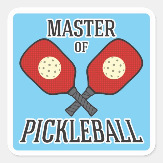 Kapitän von Pickleball Quadratischer Aufkleber (Vorderseite)