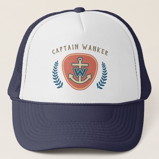 "Kapitän Wanker" Truckerkappe (Vorderseite)