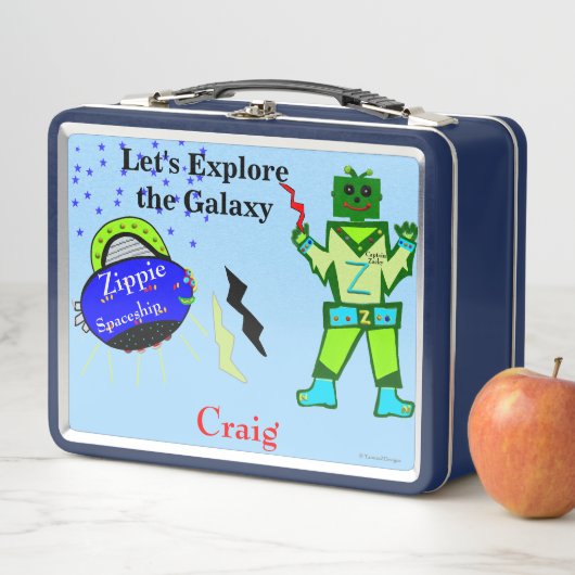 Kapitän Zacky Robot Spaceship Metall Brotdose (Beispiel)