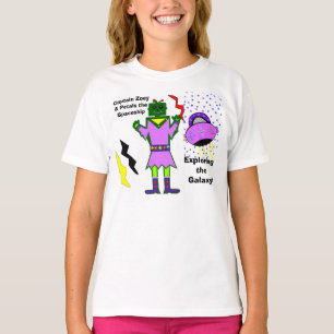 Kapitän Zoey Mädchen Roboter Rosa Blütenblätter Ra T-Shirt