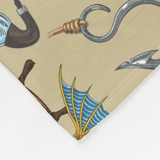 Kapitän zur See-Fisch-Muster Fleecedecke (Ecke)