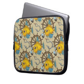 Kapitän zur See-Fisch-Muster Laptopschutzhülle (Vorderseite Links)