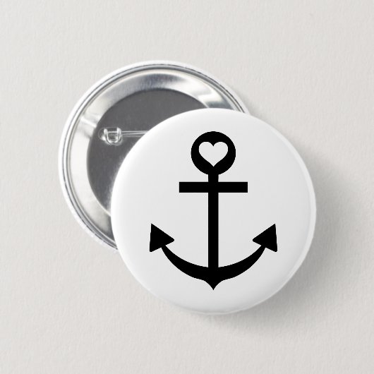 Kapitänankerherz Button (Vorne & Hinten)