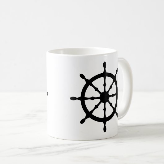 Kapitänschiffs-Lenkrad Kaffeetasse (VorderseiteRechts)
