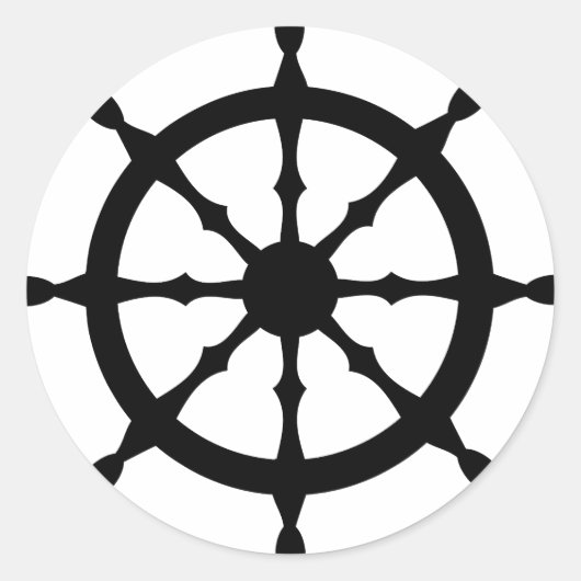 Kapitänslenkrad Runder Aufkleber (Vorderseite)