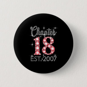 Kapitel 18 Est 2007 Happy 18th Birthday Mädchen Mä Button