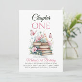 Kapitel 1 1 Girl Storybook Buch Erstgeburt Einladung (Stehend Vorderseite)