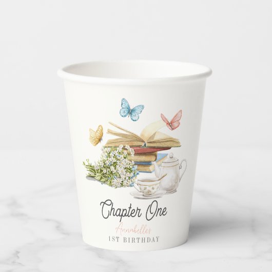 Kapitel 1 Tee Schmetterling Storybook 1. Geburtsta Pappbecher (Vorderseite)
