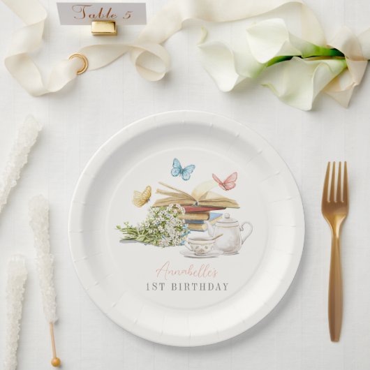 Kapitel 1 Tee Schmetterling Storybook 1. Geburtsta Pappteller (Hochzeit)