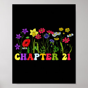 Kapitel 21. Geburtstag Bücherwurm 21 Jahre alt für Poster