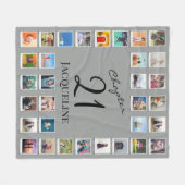 Kapitel 21 Grauschwarz 21. Geburtstag Foto Fleecedecke (Vorderseite (Horizontal))