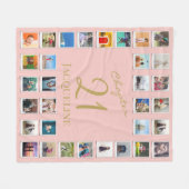 Kapitel 21 Rosa Gold 21. Geburtstag Foto Fleecedecke (Vorderseite (Horizontal))