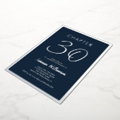 Kapitel 30 Blau 30. Geburtstag Party Silber Folieneinladung (Gedreht)