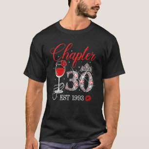 Kapitel 30 Jahre EST 1993 30. Geburtstag Rote Rose T-Shirt