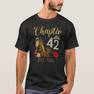 Kapitel 42 Jahre EST 1981 42. Geburtstag Weinleopa T-Shirt