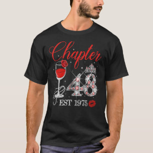 Kapitel 48 Jahre EST 1975 48. Geburtstag Rote Rose T-Shirt