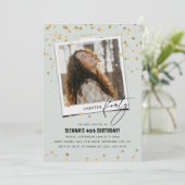 Kapitel 4 Spaß Modernes Foto 40. Geburtstag Einladung (Stehend Vorderseite)