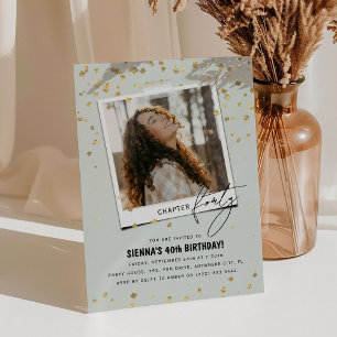 Kapitel 4 Spaß Modernes Foto 40. Geburtstag Einladung