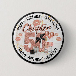 Kapitel 50 Rose Gold 50. Geburtstag Button
