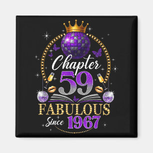 Kapitel 59 Seit 1967 Purple Disco Ball 59. Geburts Magnet