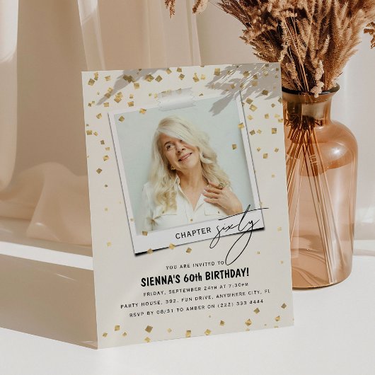 Kapitel 60 Spaß Modernes Foto 60. Geburtstag Einladung