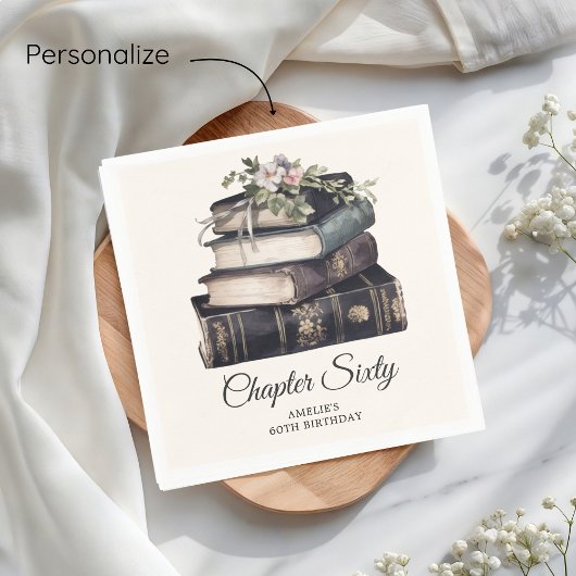 Kapitel 60 Vintages Buch 60. Geburtstag Serviette