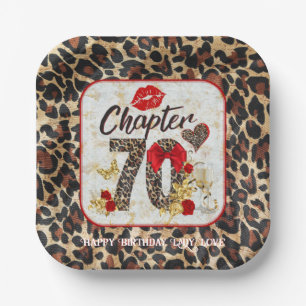 Kapitel 70 Red & Gold Leopard 70. Geburtstag Pappteller
