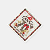 Kapitel 70 Red & Gold Leopard 70. Geburtstag Serviette (Ecke)