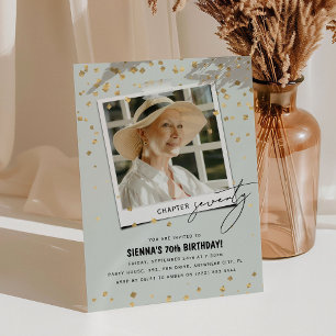 Kapitel 70 Spaß Modernes Foto 70. Geburtstag Einladung