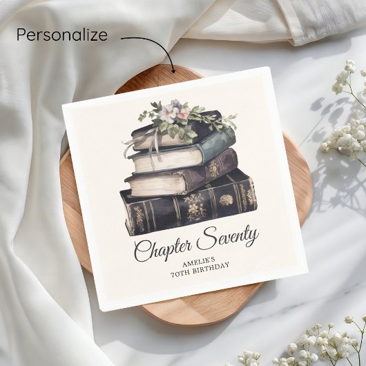 Kapitel 70 Vintages Buch 70. Geburtstag Serviette