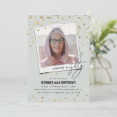 Kapitel Achtzig Spaß Modernes Foto 80. Geburtstag Einladung (Stehend Vorderseite)