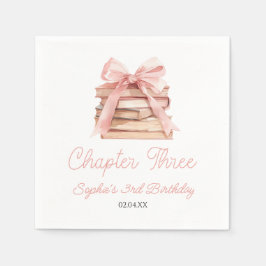 Kapitel Drei Rosa Schleife Bücher 3. Geburtstagsfe Serviette