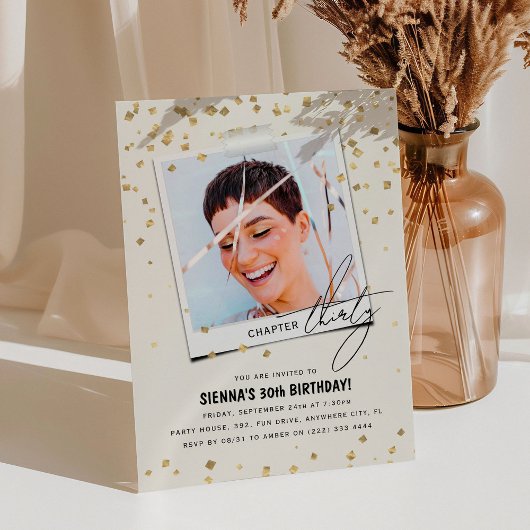 Kapitel Dreißiger Spaß Modernes Foto 30. Geburtsta Einladung